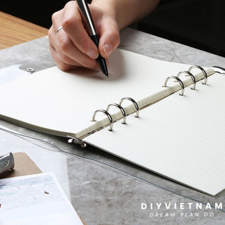 Sổ Còng Trong Suốt Binder – A4 B5 A5 A6 A7 – Tặng Giấy A5 20 Lỗ – Planner/Journaling