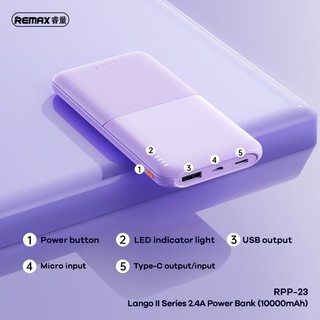 Sạc Dự Phòng Remax RPP-23 10000mAh siêu mỏng tích hợp 3 cổng sạc - cổng typeC in out