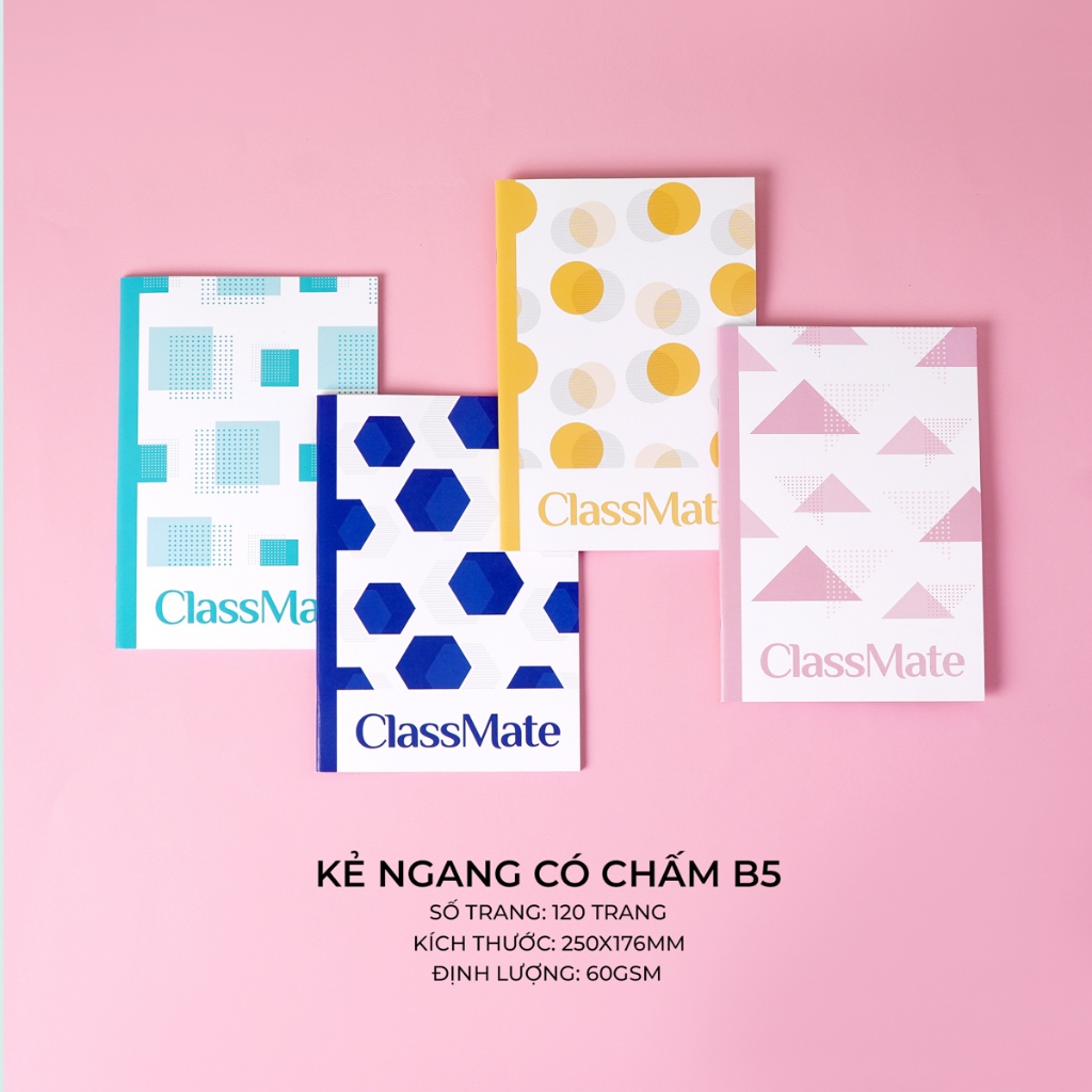 Vở Kẻ Ngang Có Chấm B5 Classmate Vở 120 Trang 70gsm Tập Sinh Viên Bìa Pattern Chống Nước Viết Bài NB5-12-0602