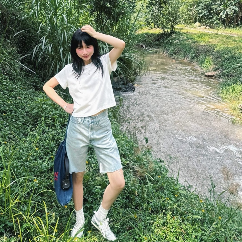Ảnh TheBlueTshirt - Áo thun trơn nữ tay ngắn phom suông cho nữ - Everyday Tee 100% Natural Cotton - Women 2