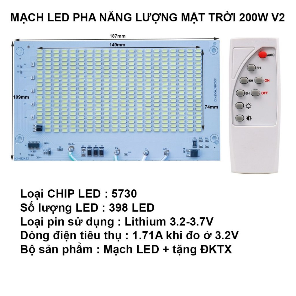 Mạch LED năng lượng mặt trời LED bàn chải 100W 200W 300W V2 gồm mạch và ...