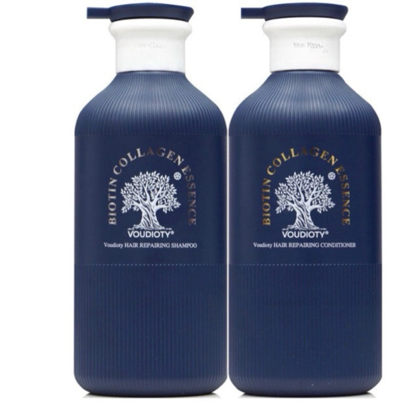 Dầu gội xả Biotin Essence Voudioty Xanh - Hồng cao cấp phục hồi mềm mượt giảm gãy rụng 500ml