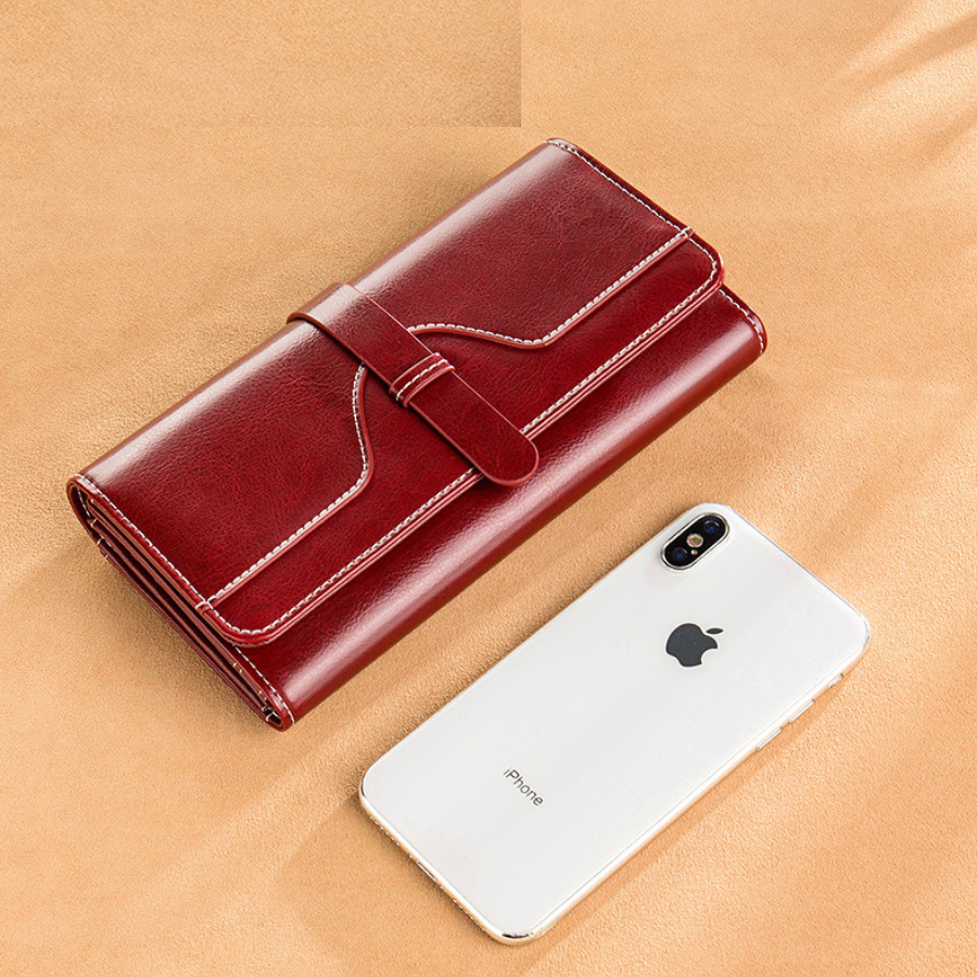 Ví Dài Nữ Nắp Gập Da Bò Bóp Nữ Cầm Tay Dự Tiệc Chính Hãng BANYANU Cao Cấp Mẫu BCV-VN06 Có Hộp Làm Quà Tặng Sang Trọng