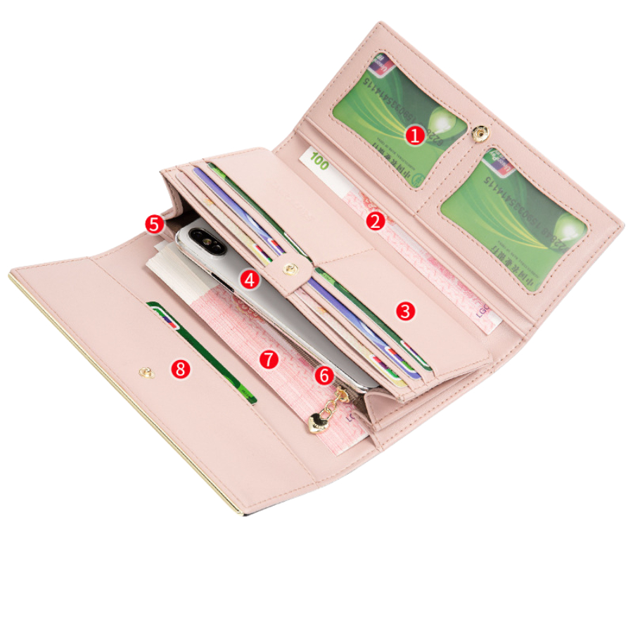 Ví Nữ Dài Nữ Vắp Gập Da Bò Bóp Nữ Cầm Tay Dự Tiệc Chính Hãng BANYANU Cao Cấp Mẫu BCV-VN07 Có Hộp Làm Quà Tặng Sang Trọng