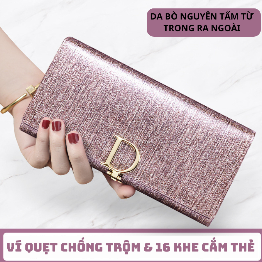 Ví Dài Nữ Bóp Nữ Da Bò Ví Nữ Cầm Tay Dự Tiệc Chính Hãng BANYANU Cao Cấp Mẫu BCV-VN04 Có Hộp Làm Quà Tặng Sang Trọng