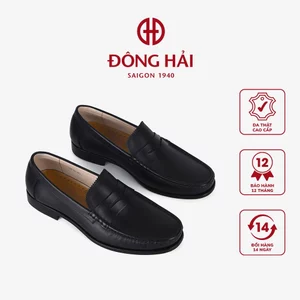 Giày Tây nam Đông Hải thiết kế Penny Loafer da bò cao cấp đế cao su cao 3cm dễ di chuyển - G0614