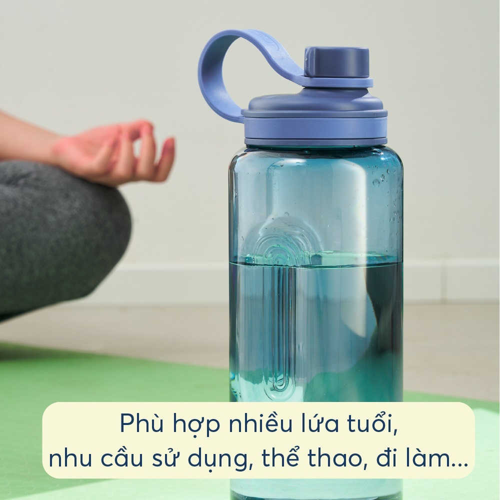 Bình nước thể thao Kita Sport nhựa Tritan TẶNG ống hút, không BPA, dung tích 2L, chính hãng Inochi