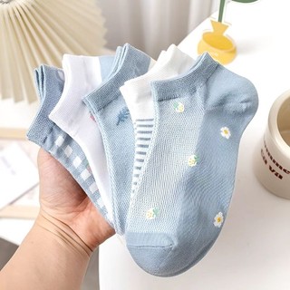 Set 5 đôi tất hoa xanh cổ ngắn QNshop Handmade