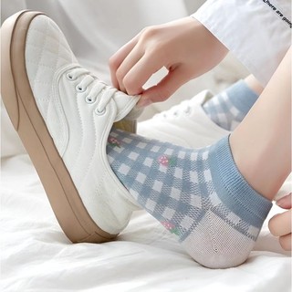 Set 5 đôi tất hoa xanh cổ ngắn QNshop Handmade