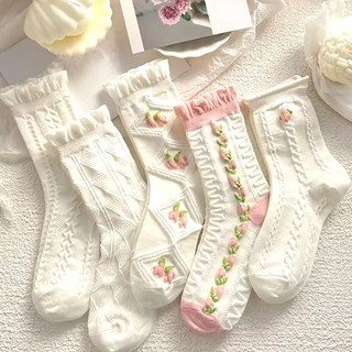 set 5 đôi tất tiểu thư cao cổ xinh đẹp tuyệt vời QNshop
