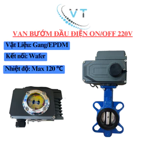 VAN BƯỚM ĐẦU ĐIỆN ON/OFF 220V Đầu xám