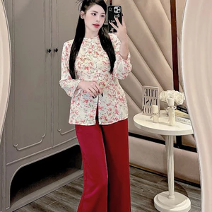 Đồ bộ áo bà ba nữ quần dài đồ bà ba nữ miền tây áo bà ba nữ set bà ba set bộ nữ bà ba tay lỡ vải gấm - cn103