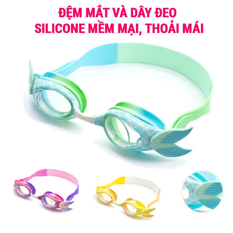 Kính bơi tiên cá cho trẻ em từ 3 tuổi POPO 871 ngăn nước tuyệt đối, hạn chế sương mờ