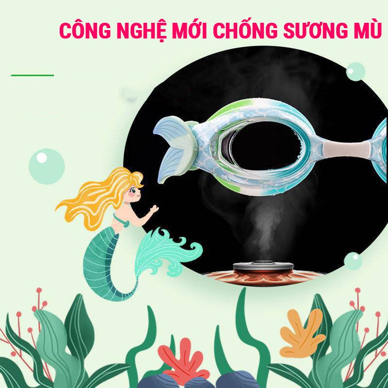 Kính bơi tiên cá cho trẻ em từ 3 tuổi POPO 871 ngăn nước tuyệt đối, hạn chế sương mờ