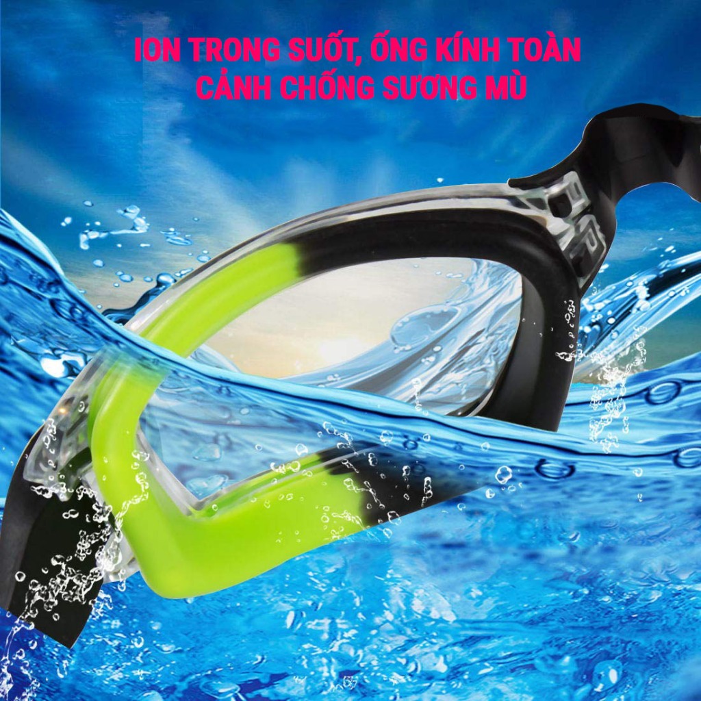 Kính bơi trẻ em mắt trong CF026 cho bé từ 6 tuổi cản tia UV hạn chế sương mờ SPORTY
