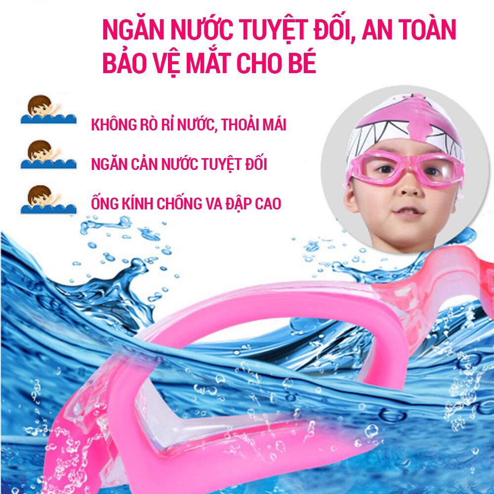 Kính bơi trẻ em mắt trong CF026 cho bé từ 6 tuổi cản tia UV hạn chế sương mờ SPORTY