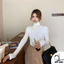 Áo cổ lọ nữ tay dài dáng dài sơ vin Duy Linh Áo thun nữ dài tay cổ cao ôm body vải mềm mại DL02TD
