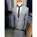 Bộ Vest Nam Xám Ghi Ôm Body Chất liệu vải nhập cao cấp (áo vest + quần + cà vạt + ghim cài) tặng hôp đựng làm quà — ảnh 1