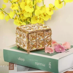 Hộp đựng trang sức mini, hộp giấy đính đá pha lê cao cấp lấp lánh phong cách sang trọng hàng có sẵn
