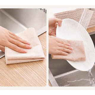 COMBO 5 Khăn Lau Bát Đĩa Bằng Sợi Thực Vật, Khăn Lau Bếp 2 Mặt Đa Năng Dày Dặn Siêu Thấm Lau Bát Đĩa, Bàn Ghế 88489