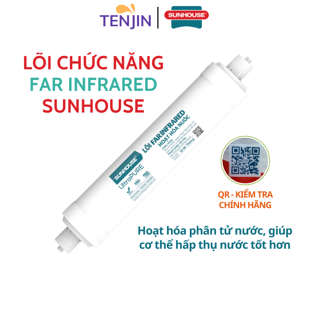 Lõi Chức Năng Far Infrared Sunhouse Cấu Tạo Từ Hạt Bóng Gốm Giúp Hoạt Hóa Nước Mẫu Mới Cắm Nhanh Có Mã QR