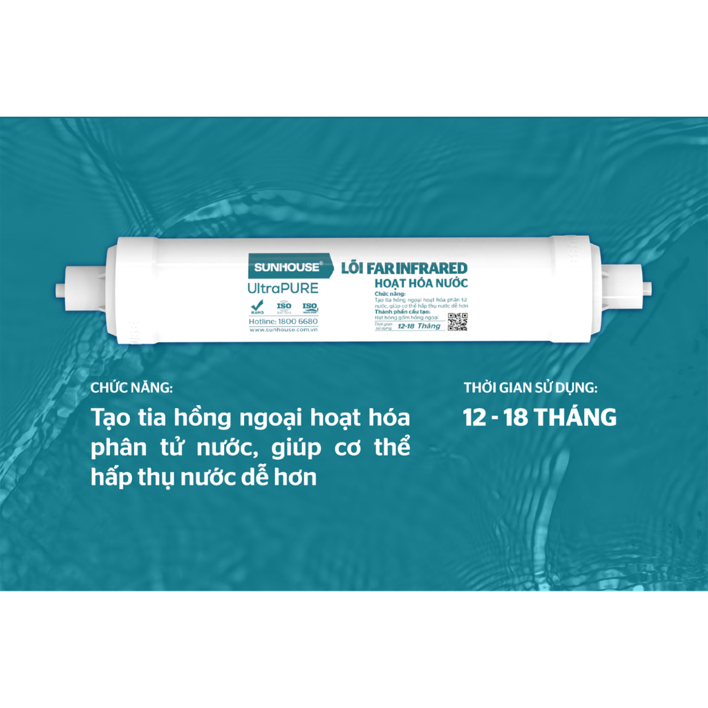Lõi Chức Năng Far Infrared Sunhouse Cấu Tạo Từ Hạt Bóng Gốm Giúp Hoạt Hóa Nước Mẫu Mới Cắm Nhanh Có Mã QR