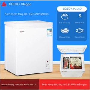 Tủ đông mini Chigo tiết kiệm điện với 5 cấp số, tủ lạnh mini trữ thịt cá đông lạnh, làm đá, trữ sữa thực phẩm đa năng