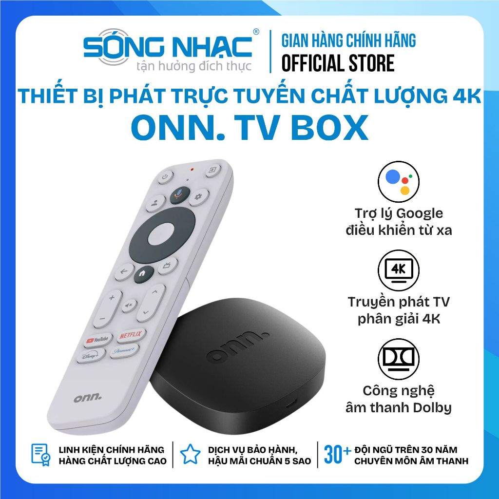 TV Box ONN chất lượng 4K - Thiết bị phát trực tuyến ONN có remote (bản ...