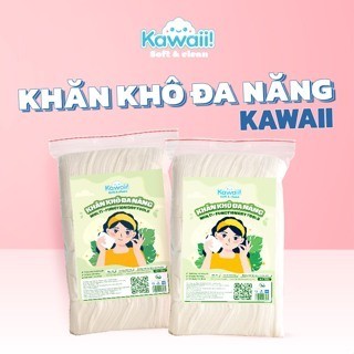 Combo 3 túi khăn vải khô Kawaii 900 tờ, khăn lau cho mẹ và bé, mềm mịn, thấm hút, an toàn cho da