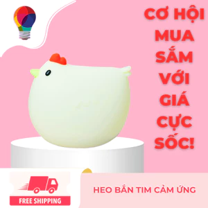 Đèn ngủ Gà Con, chất liệu silicone chuyển 7 màu