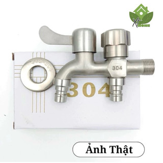 Vòi nước inox 304 có 2 đầu cho máy giặt chia thành 2 cổng xả riêng biệt