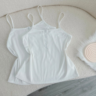 Áo 2 Dây Nữ Dáng Ngắn CÓ BIGSIZE Phối Nút Cài Sành Điệu Vải Thun Gân Mềm Co Giãn G171