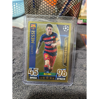 Thẻ Lẻ Topps Match Attax Champions League 2015/16 15/16 Messi Gold Limited ( Siêu Hiếm )