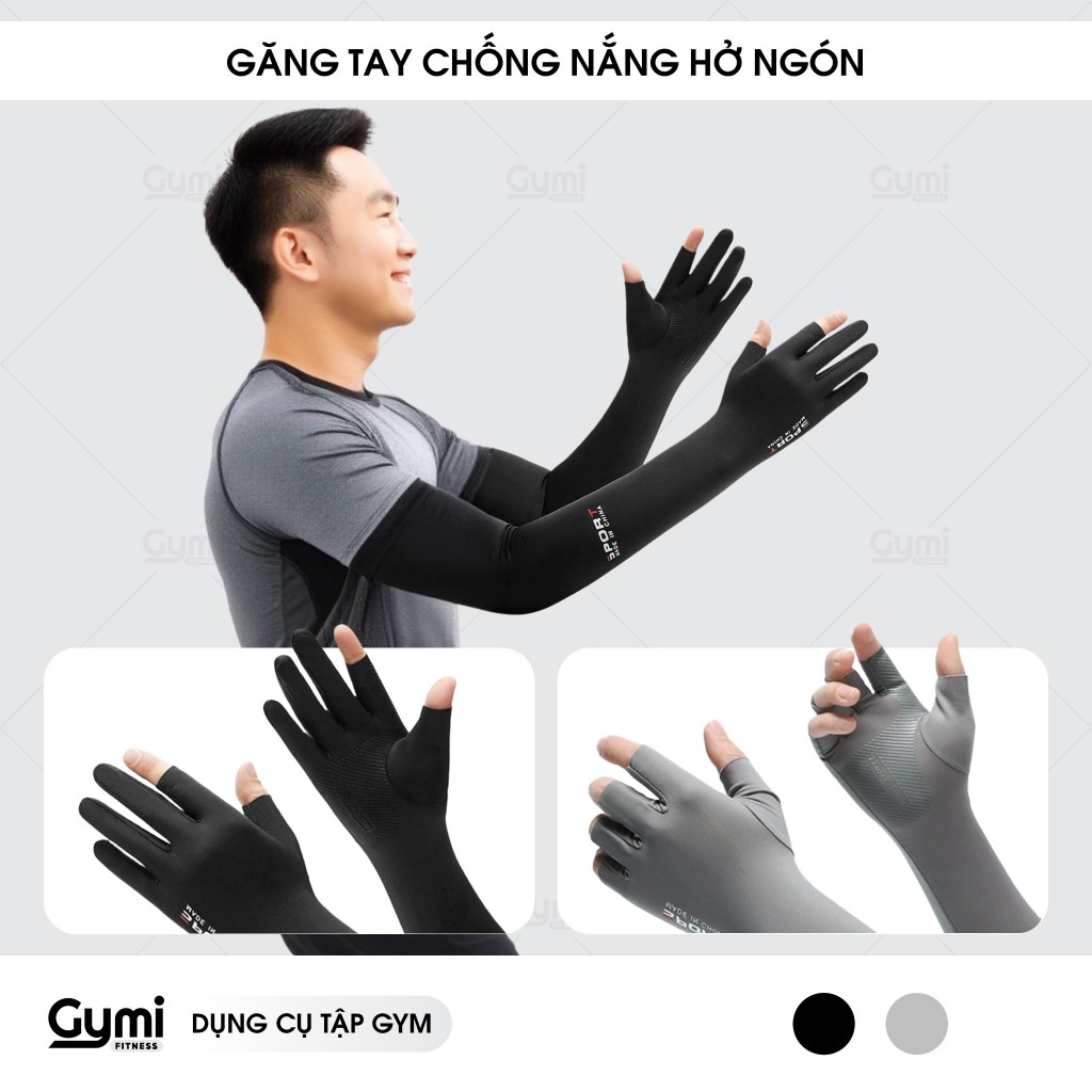 [1 Đôi] Găng Tay Chống Nắng Hở 3 Ngón, 5 Ngón Nam Nữ Dài - Xỏ Ngón Chống Tia UV Mùa Hè Chống Trượt - GangTayChongNang01
