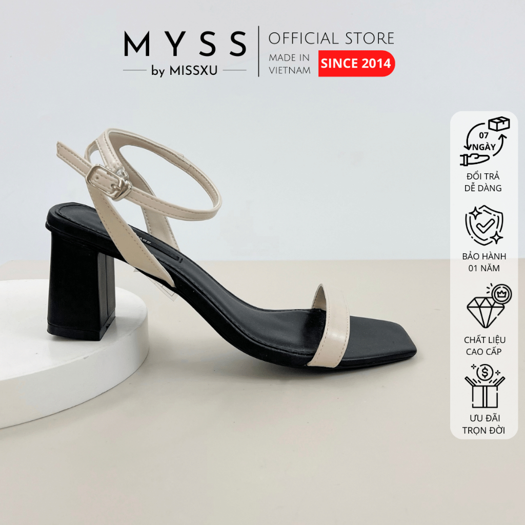 Giày sandal nữ MYSS bản ngang 6cm cài cổ chân cao cấp thời trang - SD214