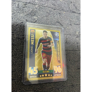 Thẻ Lẻ Topps Match Attax Champions League 2015/16 15/16 Messi Gold Limited ( Siêu Hiếm )