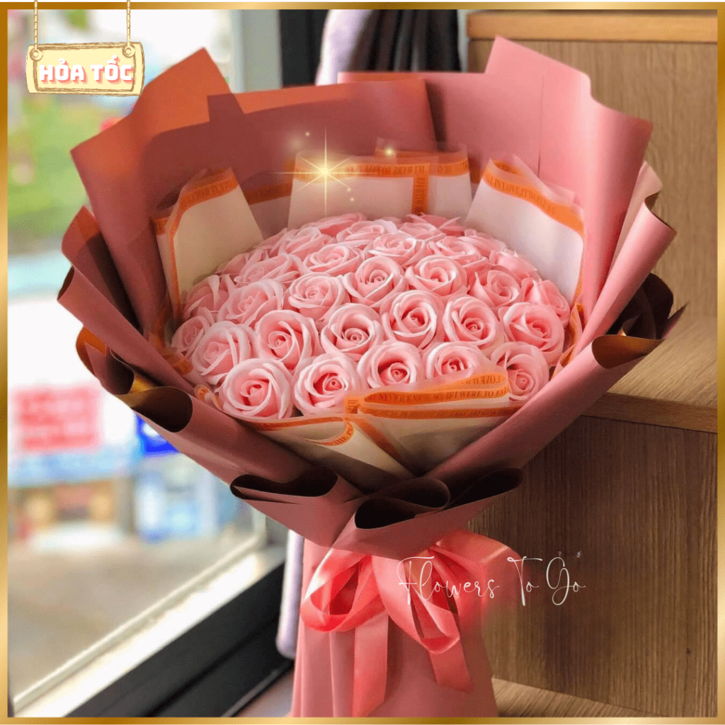 Bó Hoa Hồng Kem Chất Liệu Hoa Sáp Thơm Flowers To Go Shopee Việt Nam