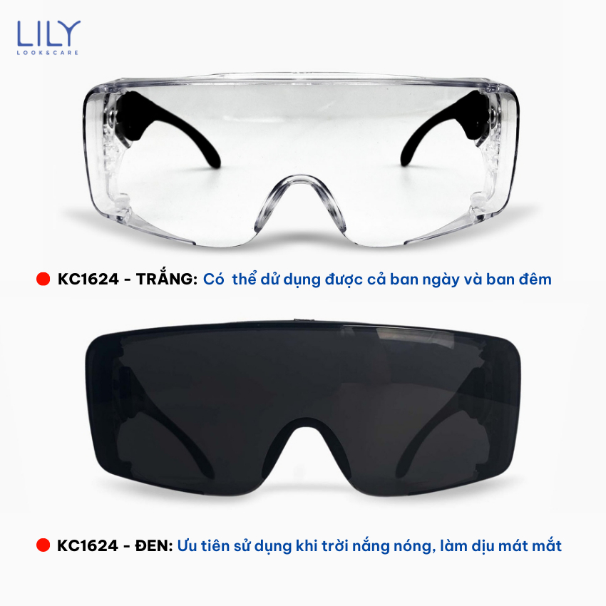 Ảnh Kính chống bụi đi đường LILYEYEWEAR chất liệu nhựa cao cấp dành cho người đi xe máy, xe đạp thời trang và an toàn KC1624 3