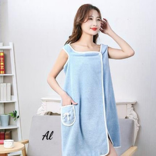 Khăn Tắm Hai Dây Có Túi Bằng Vải Cotton Dày Dặn Mềm Mịn Siêu Thấm Hút 80x150cm