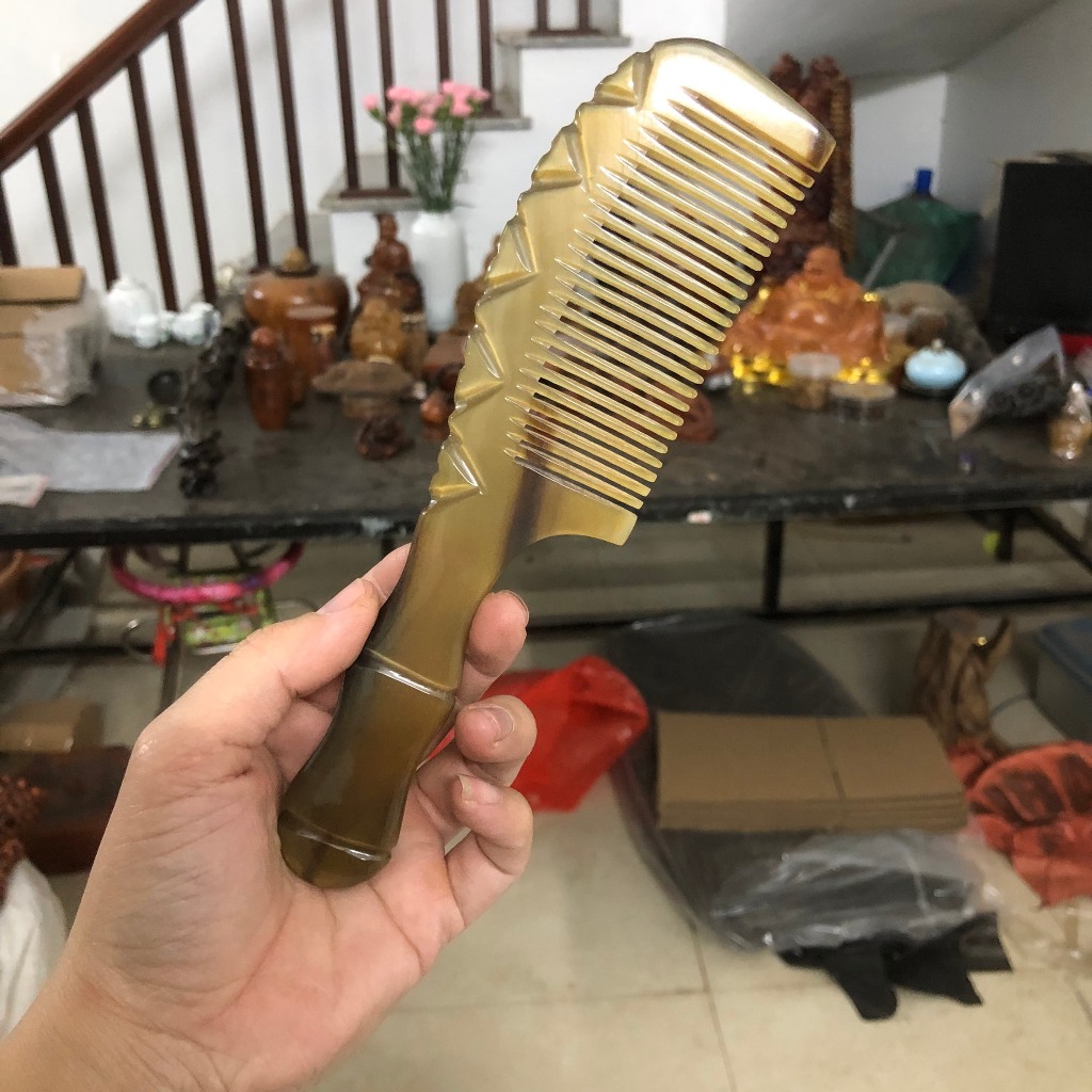 Lược  Sừng trâu xuất Hàn Trung cao cấp Dưỡng suôn mượt Giảm rụng Bảo vệ Tóc