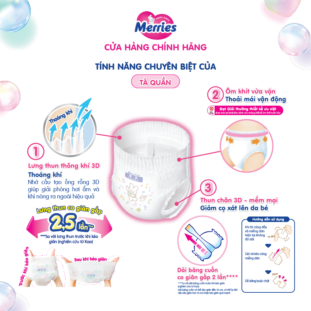 Ảnh Tã/bỉm quần Merries size L - 44 miếng (dành cho bé từ 9 - 14kg) 2