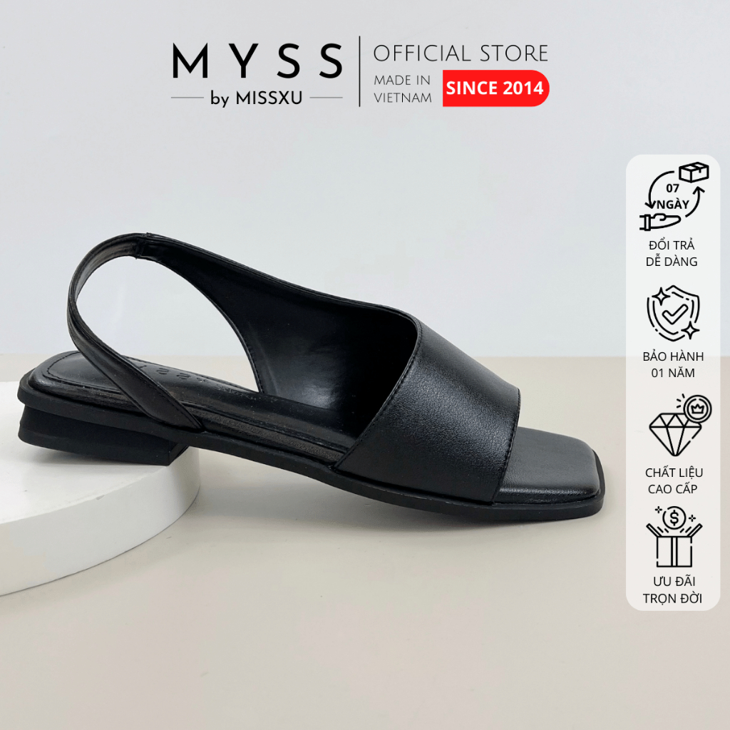 Giày sandal nữ MYSS bệt quai xéo khoét eo 1,5cm thời trang - SD300
