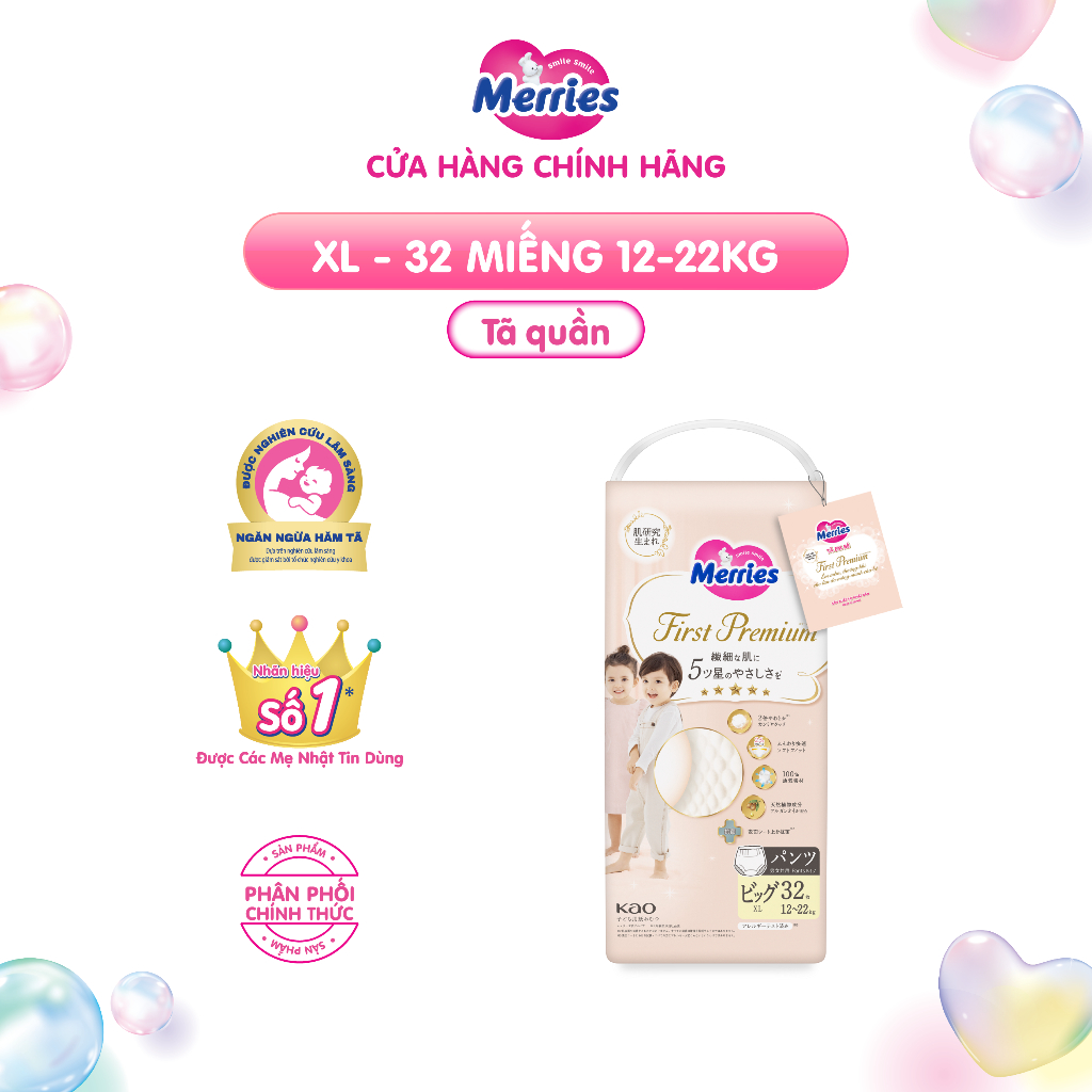 Ảnh Tã quần Merries First Premium đủ size M46/L36/XL32 2