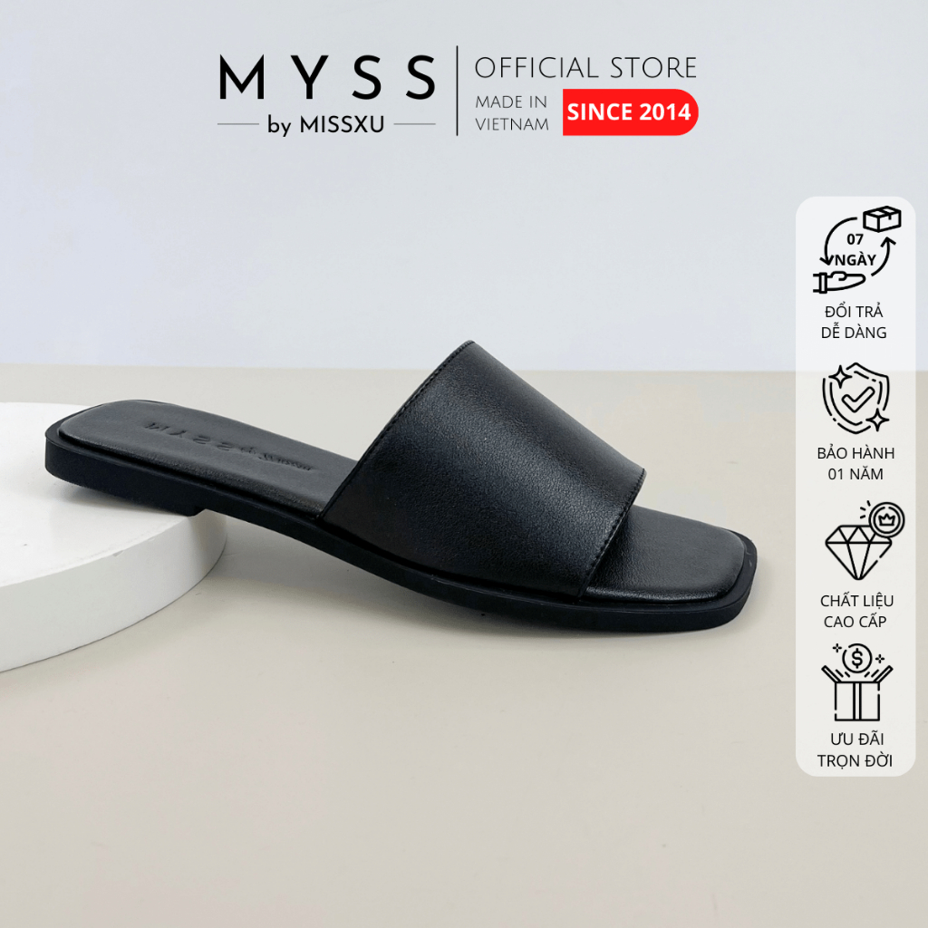 Dép nữ MYSS đế bệt quai ngang bản lớn thời trang - DE119