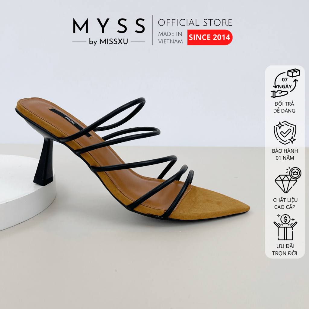 Giày guốc sục nữ MYSS 5 dây mảnh cao 8cm - SU191