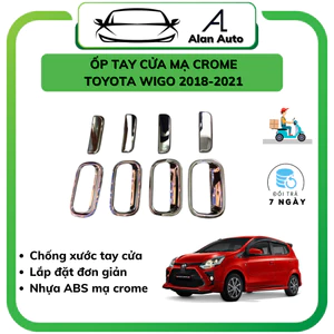 Ốp tay cửa xe Toyota Wigo 2018-2021, Chất liệu nhựa ABS mạ crom cao cấp