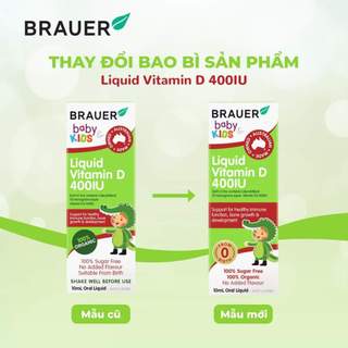 [CHÍNH HÃNG] Siro bổ sung vitamin D Brauer Baby & Kids Liquid 400IU cho trẻ sơ sinh 10ml
