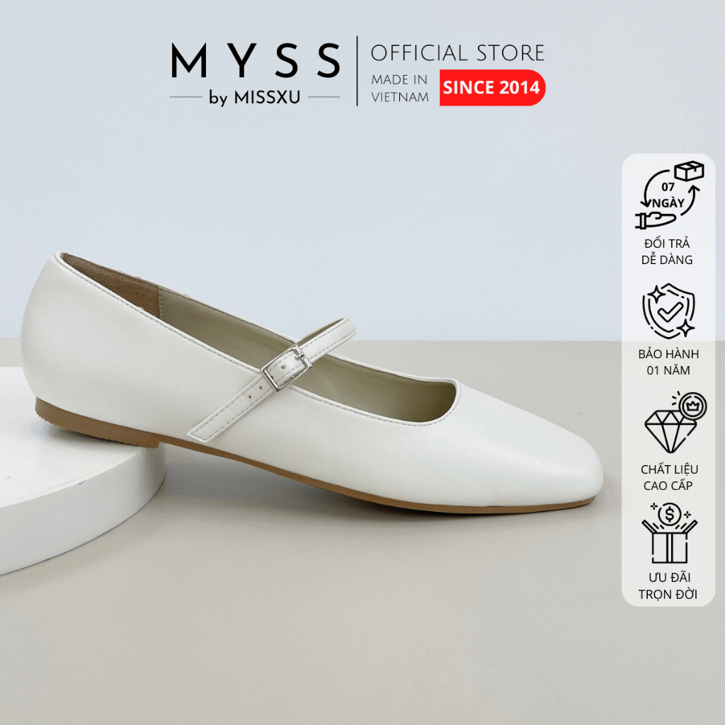 Giày búp bê bệt nữ MYSS mũi vuông dây ngang thời trang - BB38