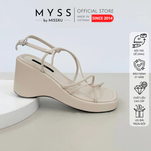 Giày sandal nữ MYSS quai ngang mảnh chéo đế xuồng 7cm cao cấp - SD198