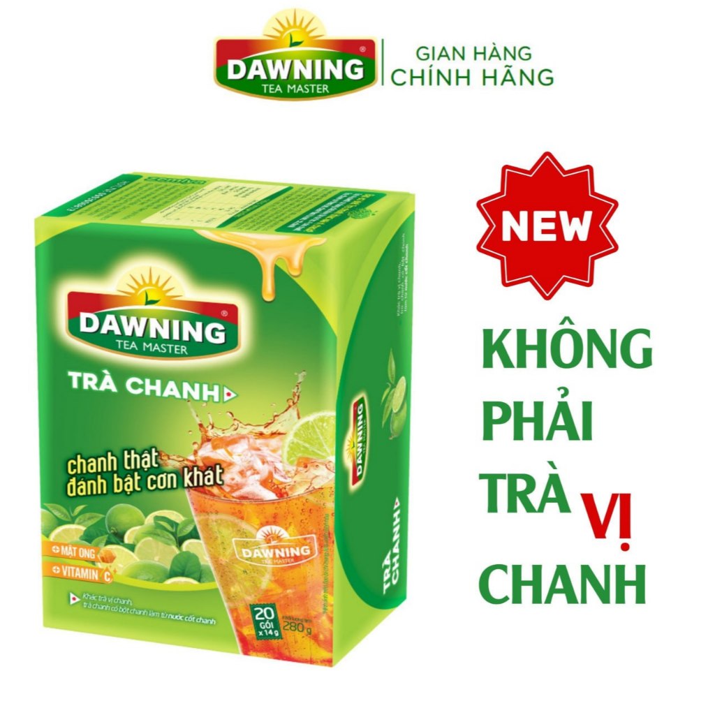 Ảnh Combo 5 hộp Trà chanh hòa tan DAWNING từ bột chanh nguyên chất và mật ong 280g/hộp (hộp 20 gói) 1